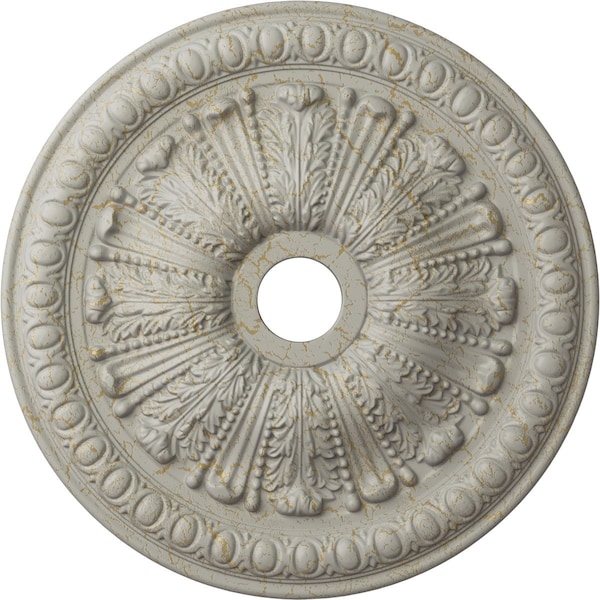 Ekena Millwork Tomango Egg & Dart Medallion (Canopies up to 6 3/4"), 27 7/8"OD x 3 7/8"ID x 2 1/2"P, Pot of Cream CM27TOPCC - main